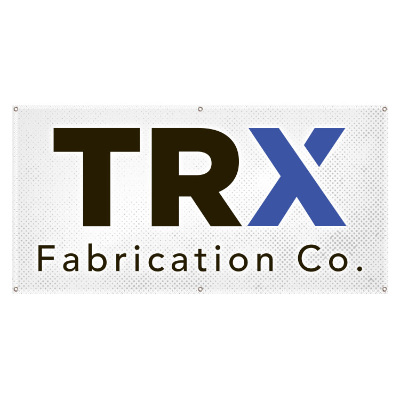 2-1/2 feet x 5 feet 600 denier polyester duck custom full-color fabric banner with grommets.