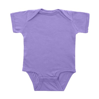 Blank lavender infant bodysuit.
