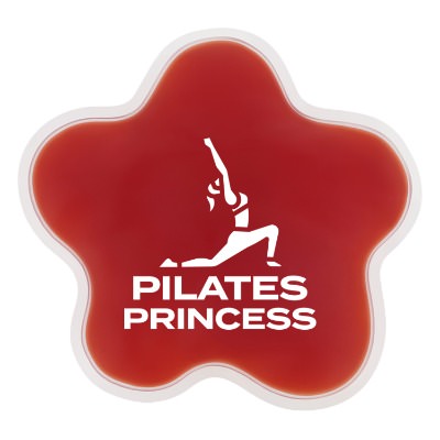 Red plastic hot and cold pack with a customized logo
