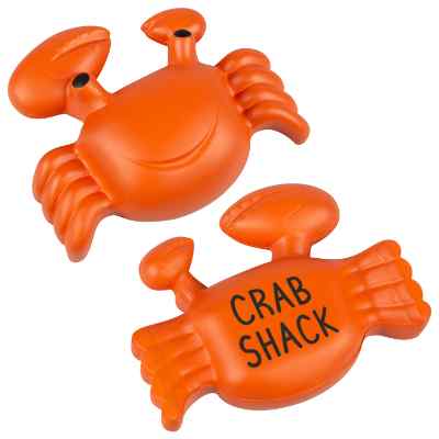 Foam crab stress ball with custom imprint.