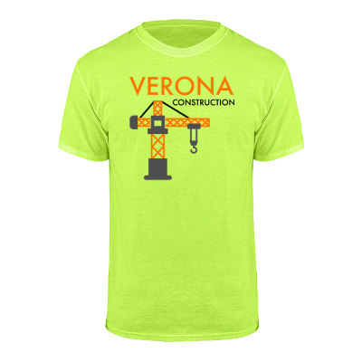Personalized safety green cotton printed t-shirt.
