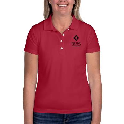 Red customized ladies' basic polo