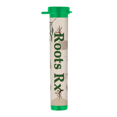 Green storage tube with custom full color imprint on label.