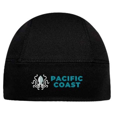 Embroidered custom blacktop beanie.