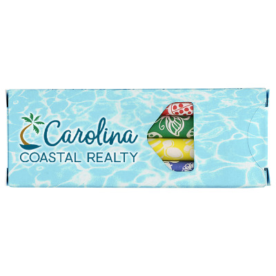 White cardboard coloring book with a personalized logo.