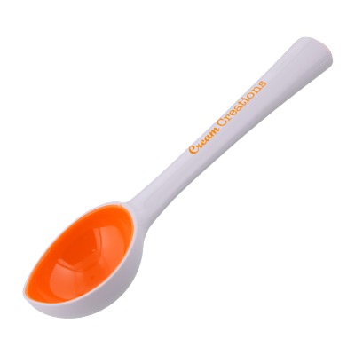 ABS plastic ice cream scoop with promotional imprint.