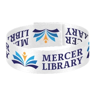White wristband available in a full-color imprint.