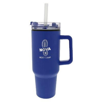 Tumbler in 40 oz. with a custom engraved logo.
