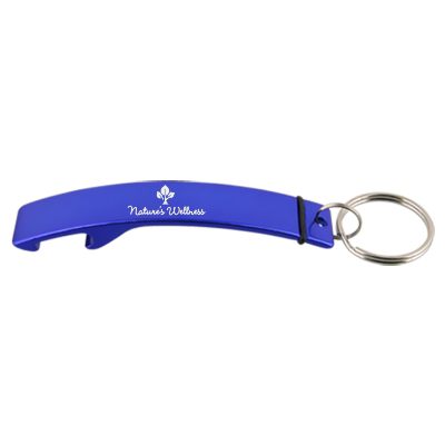 Aluminum purple arch bottle opener engraved.