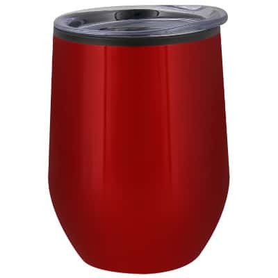 Stainless steel red tumbler blank in 12 ounces.