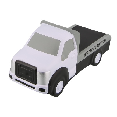 Gray foam stress ball with a customized logo.