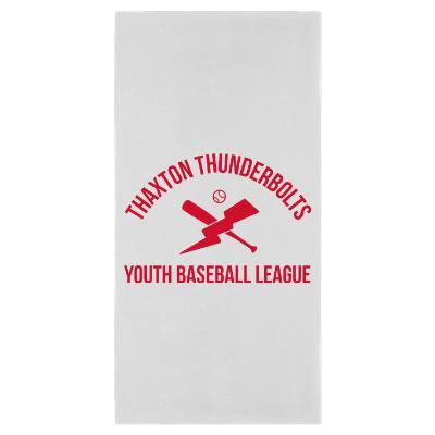 Velour beach towel white with custom imprint
