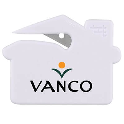 White house shaped letter opener with full color image.