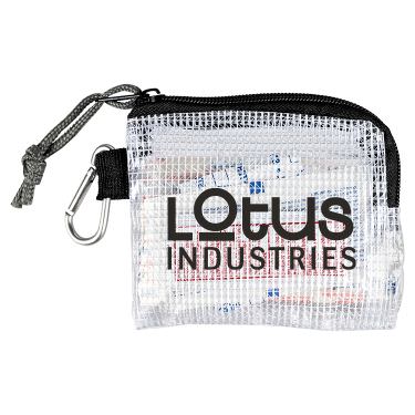 Mesh black golf kit with a branded imprint.