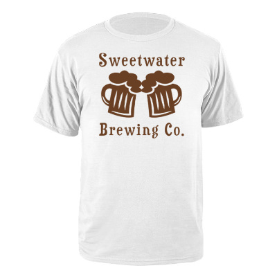 Custom white performance t-shirt with logo.