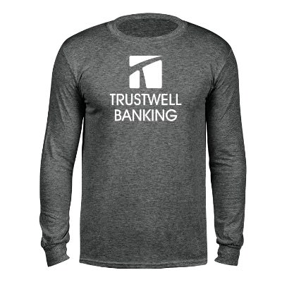 Graphite heather customizable long sleeve t-shirt.