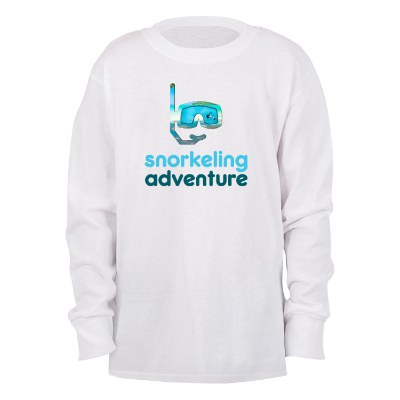 White customizable youth full color long sleeve shirt.