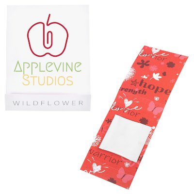 White paper custom matchbook.