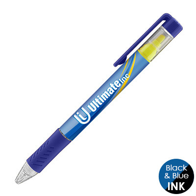Custom full-color pen and highlighter combo.