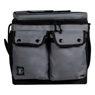 Blank gray front pocket cooler.