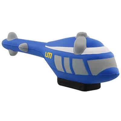 Foam helicopter stress reliever with imprinted brand.