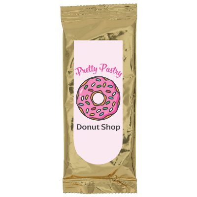 Full color gold custom coffee packs.