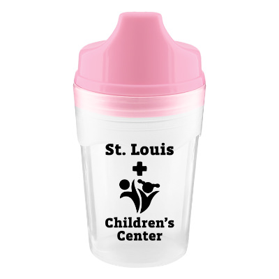 Pink baby cup with custom logo in 5 oz.