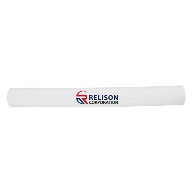 White foam light up baton with a branded logo.