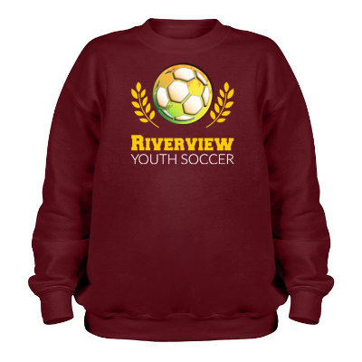 Maroon youth full color printed sweatshirt.