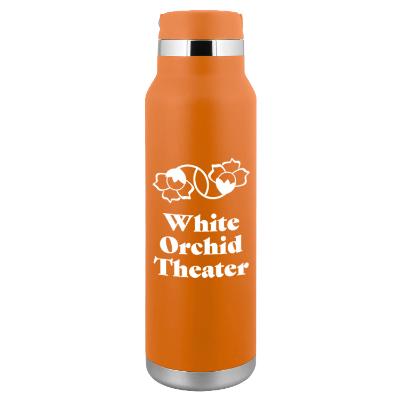 Matte canyon stainless bottle with custom imprint.
