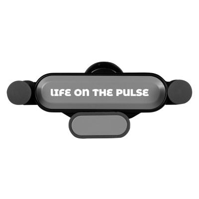Auto vent holder with rubber bumpers with customized logo.