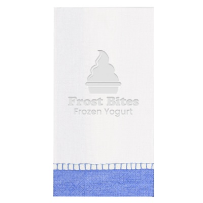 2Ply tissue sherbert bright green debossed guest towel napkins logos.