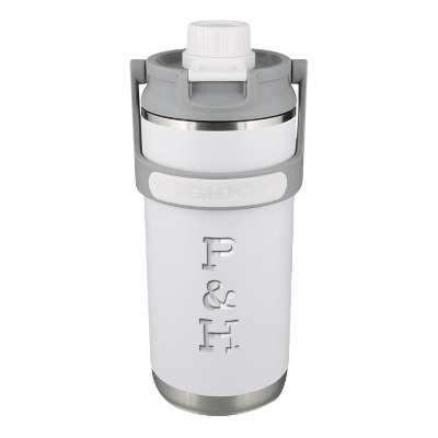 White water jug with custom engraved logo in 36 oz.