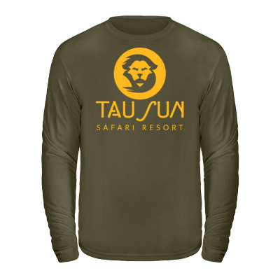 Custom military green long sleeve t-shirt with logo.