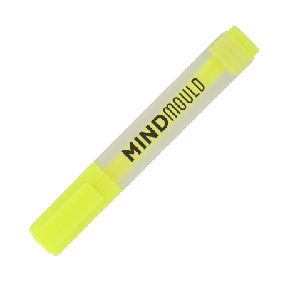 Plastic frosted highlighter with promotional logo.