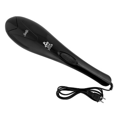 Black plastic massager with a personalized imprint.