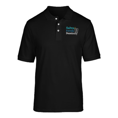 Personalized embroidered black men's easy blend polo