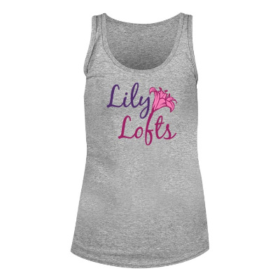 Grey full color personalized tank top.
