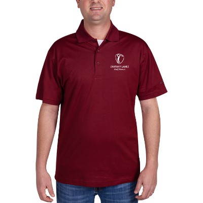 Customized maroon performance polo