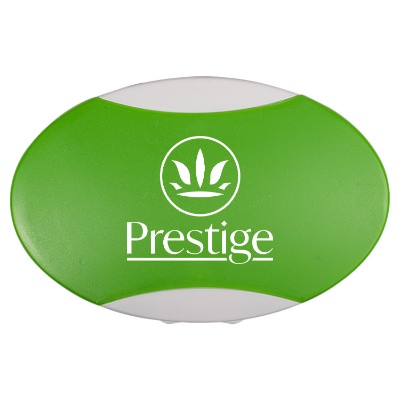 Plastic green custom manicure set.