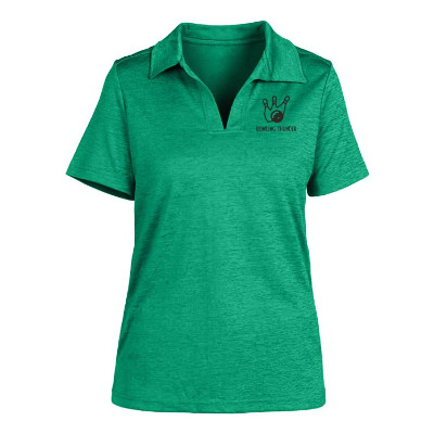Personalized green ladies' performance melange polo