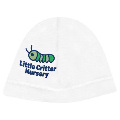 Embroidered custom baby beanie.