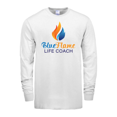 personalized tall long sleeve white t-shirt with imprint.