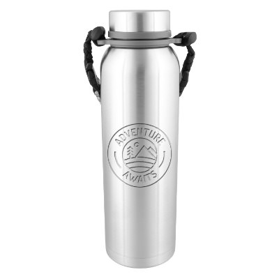 Stainless sports bottle with custom engraved logo in 32 oz.