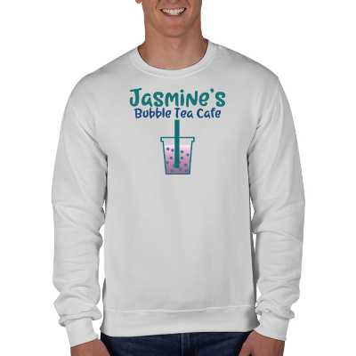 Customized white fleece crewneck with custom logo