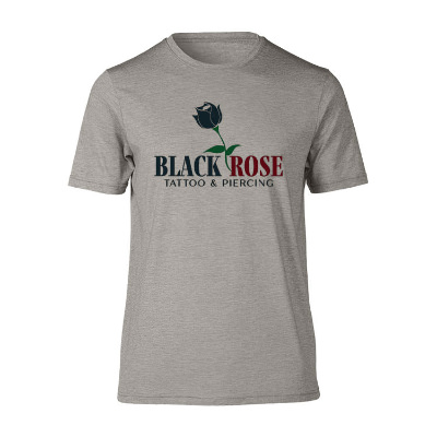 Stonewash green crew t-shirt with custom full color logo.