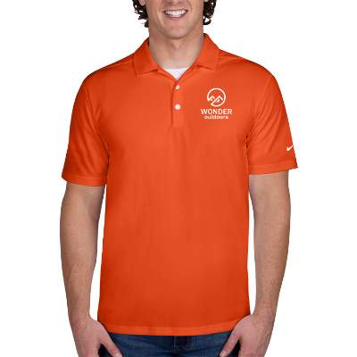 Custom orange dri-fit pique polo