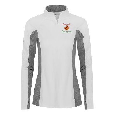 Ladies White Personalized Full Color Quarter-Zip