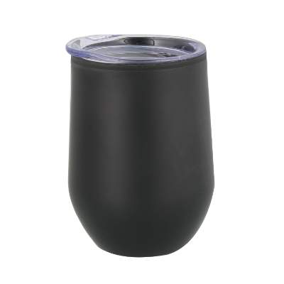 Blank black wine glass.