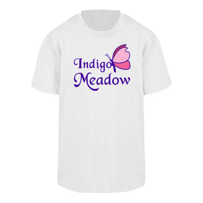 White youth full color personalized short sleeve shirt.